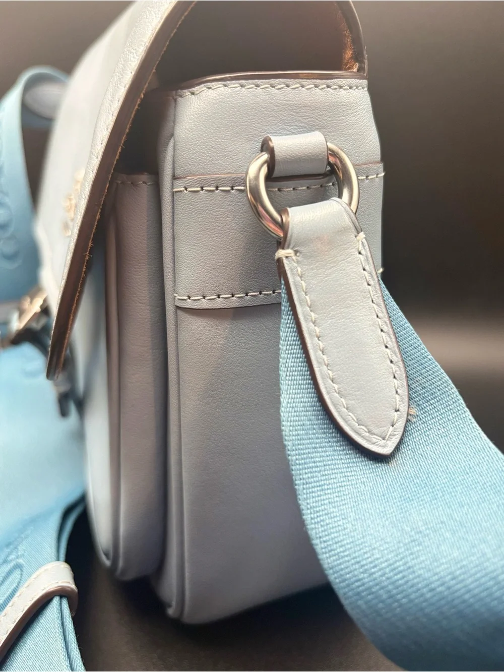 Coach Pace Messenger CR098 Ice Blue Leather Crossbody NWOT Rare